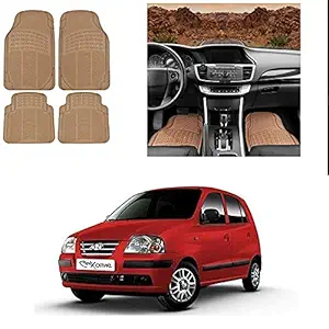 Olmeo Car Rubber Foot/Floor Mat Beige (4 Pcs) for Tata Tiago Nrg