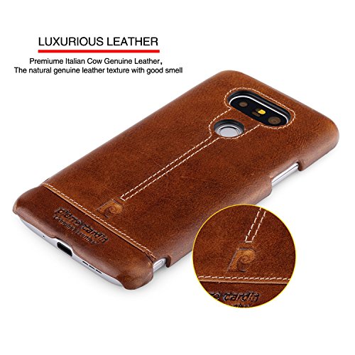 LG G5 Hülle, Pierre Cardin Premium Luxuriöser italienischer echtem Rindsleder Rückseitige Hartgehäuseabdeckung für LG G5 - 3