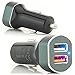 Produktbild zanasta Quick Charge 3.0 Kfz Ladegerät Dual USB Port | Universal Autoladegerät, geeignet für iPhone 6 6S 7 (+Plus), iPad, Samsung Galaxy S7 S6 (+edge) S5, HTC, Sony Xperia und mehr - Grau