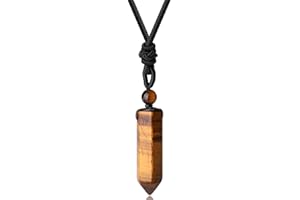 Sahoottie Amethyst Heilstein Punkt Anhänger Halskette mit Einstellbar Geflochtenes Seil Sechseckige Kristall Anhänger Kette für Damen Herren Reiki Poliertes Steinpendel für Unisex