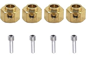 kingsea 4Pcs/Set Trx4 Brass Weight hexes,8mm Widen Brass 12mm Hex Wheel Hubs Adapters Wheel Hex Hub Extension Adapter Brass Extended Combiner for Traxxas TRX4 1/10 RC Crawler (8mm)