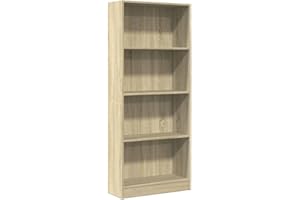 vidaXL Estantería de Madera de ingeniería Roble Sonoma 60x24x143 cm, estantería de Libros, librería, Estante de Almacenamiento