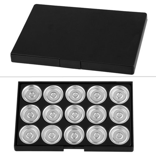 SODIAL (R) Schminken Aluminium Pfannen mit 15 Stueck Leeren Lidschatten-Paletten
