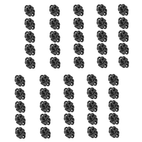 Preisvergleich Produktbild Generic 50pcs Schnürsenkel Schnürsenkel Anschlag Seilklemme Schnalle Schnursperre Schwarz