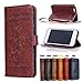 Produktbild iPhone 6 Plus Leder Hülle,Handy Hülle Tasche iPhone 6S Plus,Ledertasche für iPhone 6 Plus,Leweiany Handytasche iPhone 6S Plus Schutzhülle aus Echt-Leder Retro Blumen Prägung Hülle im Ständer Bookstyle Wallet Tasche Flip Brieftasche Etui Schale mit Kartenfach, Magnet und Praktischer Standfunktion Luxus Tasche für Apple iPhone 6 Plus/6S Plus 5.5 Zoll - Premium Hülle in Rotwein