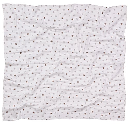 wellyou, Baby-Windeln, 2er Set, Stoff-Windeln, Multifunktions-Tuch für Jungen und Mädchen, Spuck-Tücher mit Sternen, in 80×80 und 120×120, 100% Baumwolle - 2