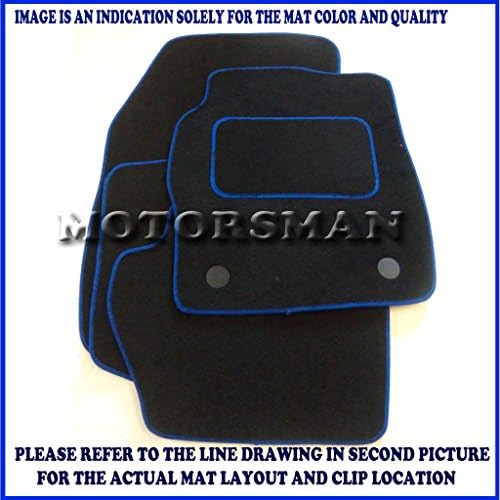 HYUDAI i-20 2010 ON BLACK + BLUE TRIM TAILORED CAR FLOOR MATS CARPET