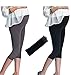 Mija – Set of 3: 2 pairs of maternity 3/4 cropped leggings + waist extender 7202 (14, Black + Beige)