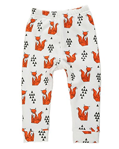 Zhuannian Baby Boys Girls Cartoon Animal Print Elastic Waist Harem Pants (12-18months, Orange)