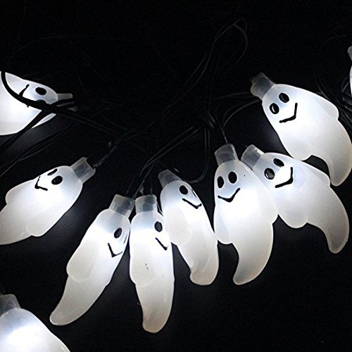 VENMO Happy Halloween Party Decoration Indoor Outdoor 1.2M 10LED Ghost String Lights (A)