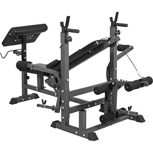 GYRONETICS E-Series Universal Multi-Schrägbank Kraftstation mit Beincurler, Dipper, Bauchtrainer, Curler, Butterflys / Muskeltraining – Hantelbank für Langhantel Kurzhantel Training - 4