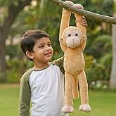 Mirada Adorable Brown Hanging Monkey Soft Plush Toy – Long Arm Stuffed Animal for Kids | Cute Jungle Theme Gift for Boys & Gi