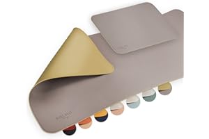 SÖLMO Sølmo podkładka na biurko ze skóry poliuretanowej, zmywalna, podkładka pod mysz XXL, dwustronna, duża, 85 x 40 cm (fioletowa/złota)