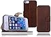 Produktbild Burkley Premium Antik Leder Handy-Tasche für Apple iPhone SE / 5 / 5S Schutz-Hülle Book Cover mit Kartenfach im Vintage / Retro Look in kaffee braun