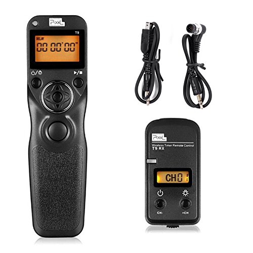 Pixel T9-DC0 / DC2 LCD FSK 2.4GHz con cable y disparador inalámbrico Temporizador de control remoto con dos cables para Nikon D800 serie / D810 serie / 300series / D300s / D700 / D300 / D7200 / D7100