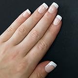 Bling Art False Nails Französisch Maniküre Weiß Manicurette 24 Medium Tipps UK - 6