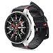 Produktbild Fintie Echtleder Armband für Samsung Galaxy Watch 46mm / Gear S3 Frontier/Gear S3 Classic/Huawei Watch GT Smartwatch - Uhrarmband aus Premium Echtleder Ersatzband mit Edelstahlschnalle, Schwarz