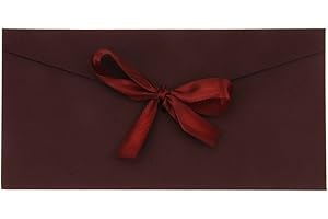 AfinderDE 10 Stück Blanko Briefumschläge mit Schleife Umschläge (22 x 11cm) in Lang Format für Hochzeit Einladungskarten Nachricht Karte Party Geburtstag Weihnachten Geschenk Karten
