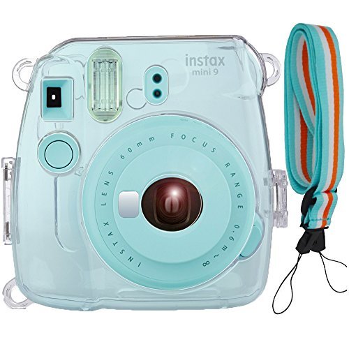 SAIKA Fujifilm Instax Mini 9 / Mini 8 / Mini 8+ Custodia - Crystal Hard PVC Cover per Fujifilm Instax Mini 8 8+ / Mini 9 Fotocamera Istantanea, Trasparente