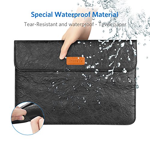 Inateck neue Tyvek-Vlies Laptoph  lle f  r 13    MacBook Pro  2016   2017  Surface Pro 12 9    iPad Pro  Ultrabook Netbook Schutztasche     Schwarz  L