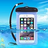 TheSmartGuard Wasserdichte Handyhülle , Hülle, Tasche, Staubdichte Schutzhülle für iPhone 7 (Plus) / 6 & 6s (Plus) / 5s / SE / 5, Galaxy S7 / S7 Edge / S6 und viele weitere Modelle bis zu 6 Zoll in blau - 