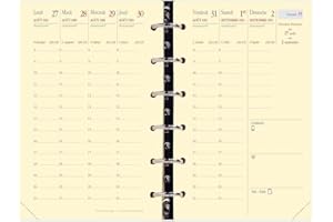 Quo Vadis - Recharge Organiseur - 2025-2026 - Timer 14 Prestige - Semainier Planning - Français - 16 mois de septembre à décembre - 8x12,5 cm - Papier Clairefontaine ivoire - Fabrication française