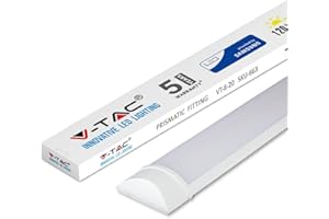 V-TAC LED Batten Light | 20W 2Ft LED Tube Lights 4000K Day White | Wall and Ceiling Batten Light | Shed Light, Kitchen and Garage Lighting | 2Ft - 60cm Samsung LED Tube Light