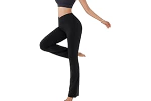 Zilams Pantaloni Yoga Donna Flare Leggings Pantaloni a Zampa di Elefante Donna Sportivi Leggins Campana a Vita Alta Gamba Larga Elasticizzati Slim Fit per Yoga Danza Fitness Casual