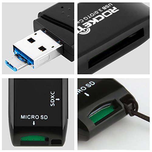 Micro-USB-OTG-USB 3.0 Adapter, Rocketek SD / Micro SD-Kartenleser mit Standard-USB und Micro-USB-Stecker für Smartphones / Tablets mit OTG-Funktion - 6