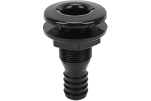 KEENSO Thru Hull Fitting, 1in Plastic Marine Thru Hull Exhaust Fittings Boat Through Hull Connection Boat Drain Outlet Plug for Boats Marines(black) Boat/Yacht Spare Parts