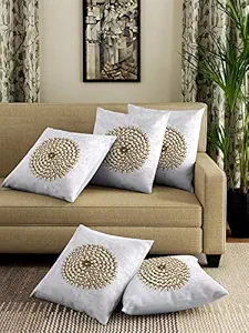 Boutique Bedding Embroided Velvet Cushion Covers for Home Decor - White