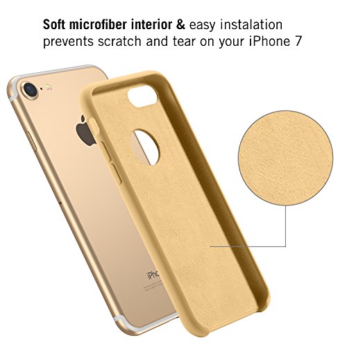 iPhone 7 Case,RANVOO[Driving Series]Liquid Silicone Gel Rubber Cover Case [Soft Touch] and Soft Microfiber Cloth Lining Cushion [Shock Absorbing] iPhone 7 Magentic Case,Yellow