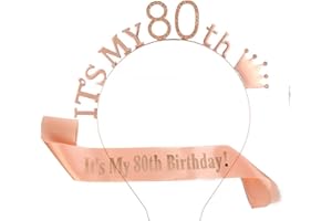 Meet-shop Couronne Anniversaire Ans,Bandeau Anniversaire Tiara Cristal Couronne Bandeau 80th Anniversaire Fille Sash Anniversaire pour Couronne de Mariée Proms de Mariage Concours Princesse Parties