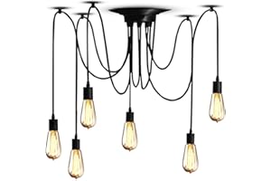 Cocoarm sufitowa, pająk, żyrandol "zrób to sam", wisząca w stylu retro, sufitowa, do jadalni, sypialni, hotelu, dekoracja (6 głowic)