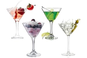 Orchid Royal Leerdam Lot de 4 verres Martini en verre transparent de 25 cl – élégants, résistants et lavables au lave-vaisselle