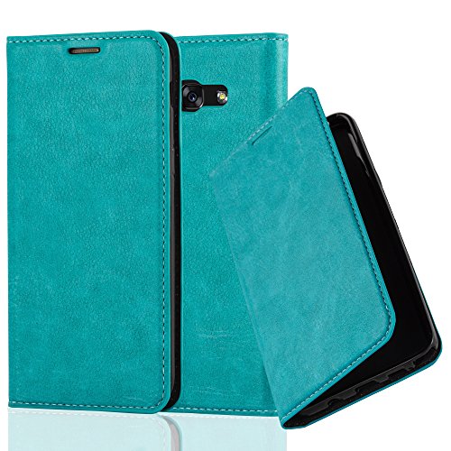 Samsung Galaxy A5 2017  7  Funda Estilo Libro de Cuero Sint  tico en TURQUESA PETROL de Cadorabo  Dise  o IM  N INVISIBLE      Cubierta Protectora con Cierre Magn  tico  Tarjetero y Funci  n de Suporte     Protecci  n Carcasa Caja Etui Case Cover