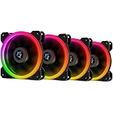 GAMEFORCE 4x120mm Rgb Kasa Fanı - 120x120x25mm, 12V DC, 1200 RPM, 55 CFM, 20 dBA, Siyah, RGB LED, 4 Pin, 57cm Kablo, 24 Ay Ga