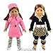 Produktbild Miunana 2 Sets Kleidung Kleid Mantel Hose Hut Gürtel Socke Fashion für 46-50 cm Puppe Puppenkleidung 18 Inch Doll Puppen American Girl Stehpuppen