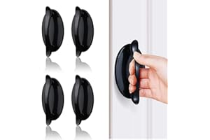 JULIYEH Mokinga Maniglia Finestra, Maniglia Porta Esterna,4 Pcs Maniglia Adesiva Nero, Maniglia In Plastica Abs Per Porte e Finestre, Armadi, Cassetti, Armadi