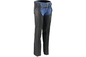 Milwaukee Leather Chaps for Women Black Lightweight Naked Goat Skin- Accent Lace Detailing Motorcycle Chap- MLL6535