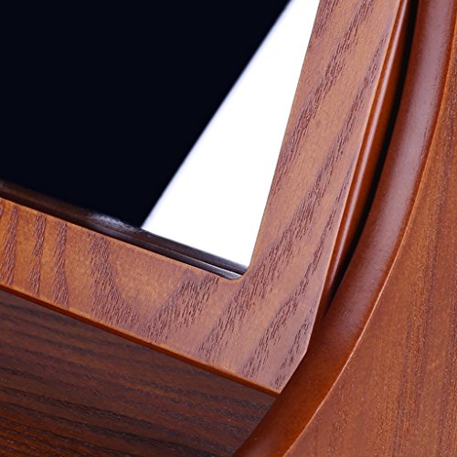 Reine Handgeschnitzte Holz Desktop-Rasierspiegel Folding Kreative Rasierspiegel Drehen der Schminkspiegel - 4