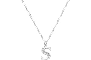 Kraven S925 Silver Initial Necklace Charm Choker, Dainty Cubic Zirconia Letter Dainty Necklaces Jewelry Birthday Gifts for Women Girls