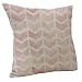 Vanki Chevron Striped style Cotton Linen Square Decorative Throw Pillow Case Cushion Cover 18 x 18 inches , pink based white zigzag pattern