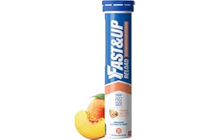 Fast&Up Reload – Peach Ice Tea Flavour – 20 Effervescent Tablets – Instant Electrolytes for Rapid Hydration & Energy - Added Vitamin C & B12 for Performance, Wellbeing, Travel & Recovery –Vegan