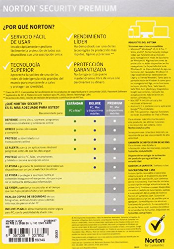 Norton Security Premium Antivirus Software 2018 Protecci n antivirus para 10 dispositivos Licencia de 1 a o PC Mac iOS Android Descarga Norton Security Premium Antivirus Software 2018 Protecci n antivirus para 10 dispositivos Licencia de 1 a o PC Mac iOS Android Descarga