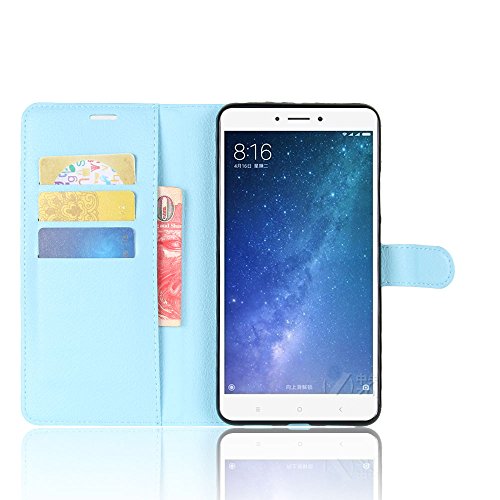 SMTR Xiaomi Mi Max2 Cartera Fundas de PU Cuero Flip, Standing Leather Wallet Case Cover Carcasa Funda con Ranura de Tarjeta Cierre Magnético y función de soporte para Xiaomi Mi Max2, Negro