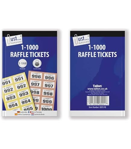Billets De Tombola - 1000 Pièces (500 Paires) - Numérotation Consécutive - Rouge & Bleu - Pour Loterie, événements, Récompenses - 5