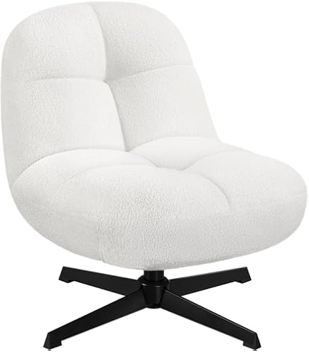 Fauteuil Salon Fonction D'inclinaison Pivotant Sur 360° En Velours Cotele Gris