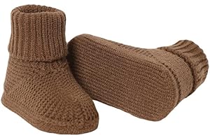LAWKUL Baby Booties Newborn Babe First Walkers Non-Slip Stay On Boots Crib Shoes Sock Warm Knit Booties for Infant