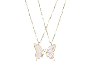 USTNIR Amitié Pendentif Collier Ensemble Meilleurs Amis, 2PCS Collier D'amitié Deux Filles Collier, Collier BFF Amitié Collier pour 2 Filles Cadeau D'anniversaire pour Les Meilleurs Amis